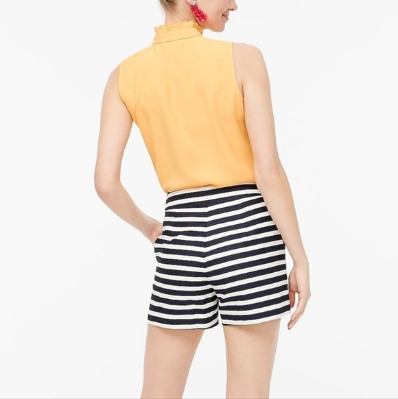 J Crew High Waisted Striped Basketweave Shorts Size 00 - Picture 2 of 7